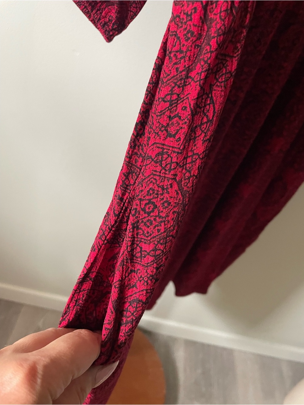 Penningtons Crimson Red Black Medallion Print Dress Plus Size 3X Boho - Picture 3 of 8